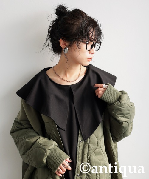 antiqua(アンティカ)の「フリルポンチワンピース(ワンピース・レディース・ブラック・ONESIZE)」の5枚目の写真