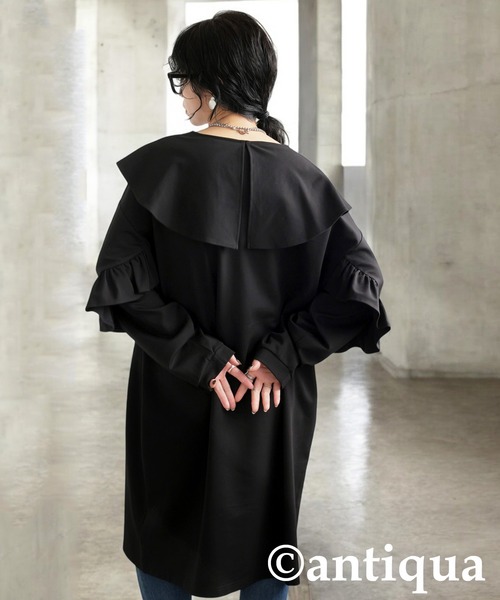 antiqua(アンティカ)の「フリルポンチワンピース(ワンピース・レディース・ブラック・ONESIZE)」の7枚目の写真