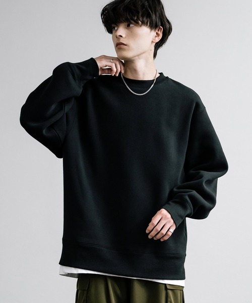 Rocky Monroe(ロッキーモンロー)の「オーバーサイズ ヘビーウェイト裏起毛クルーネックスウェットトレーナー(スウェット・メンズ・オートミール/チャコール/グリーン/ライトブラウン/ブラック・M/L/LL)」の2枚目の写真
