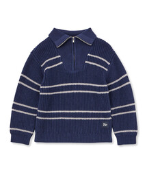 BeBe（ベベ）の「ハーフジップボーダーニットプルオーバー(100~160cm)（ニット/セーター）」