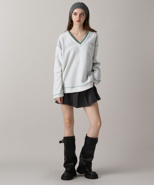 DISCUS（ディスカス）の「【2024FW】DISCUSＶネックフリースプルオーバー（スウェット・レディース・ナチュラル/ネイビー・FREE）」の7枚目の写真