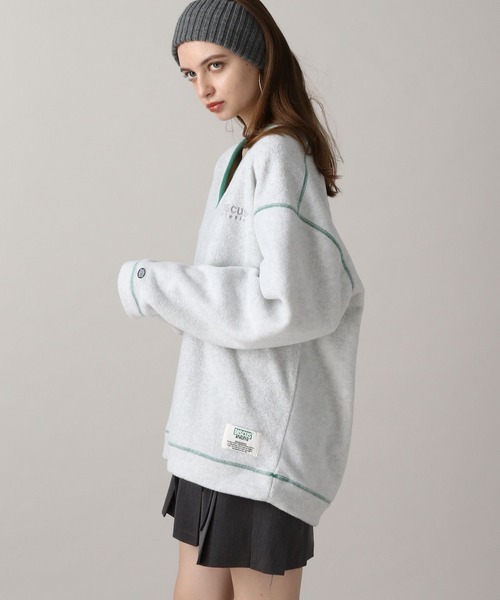 DISCUS（ディスカス）の「【2024FW】DISCUSＶネックフリースプルオーバー（スウェット・レディース・ナチュラル/ネイビー・FREE）」の10枚目の写真