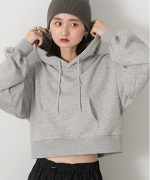 ポケット付き 裏毛ショートフーディー