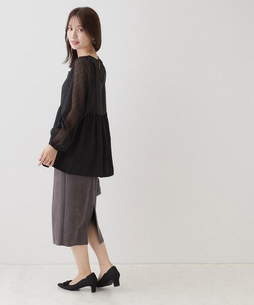 couture brooch（クチュールブローチ）の「◆ハートフロッキードッキングチュニック（チュニック・レディース・ブラック系/ホワイト系3・40/38）」の8枚目の写真