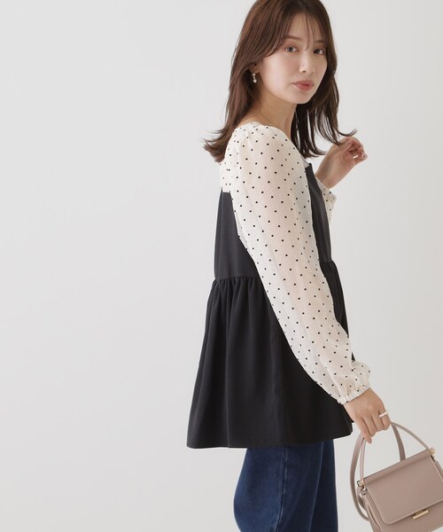 couture brooch（クチュールブローチ）の「◆ハートフロッキードッキングチュニック（チュニック・レディース・ブラック系/ホワイト系3・40/38）」の11枚目の写真
