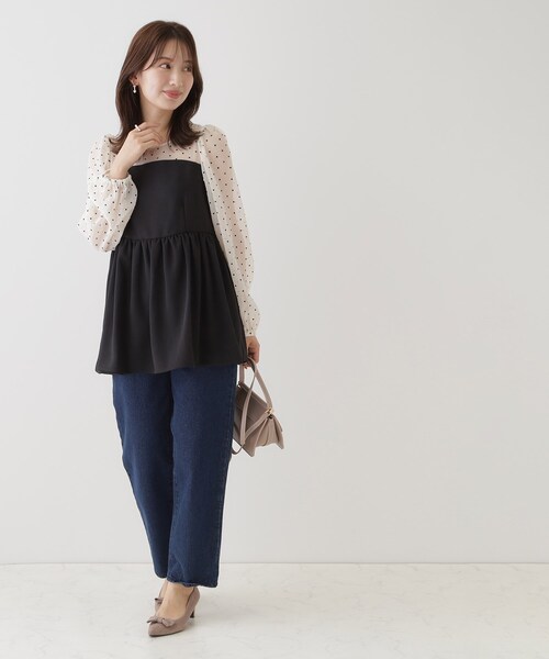 couture brooch（クチュールブローチ）の「◆ハートフロッキードッキングチュニック（チュニック・レディース・ブラック系/ホワイト系3・40/38）」の13枚目の写真