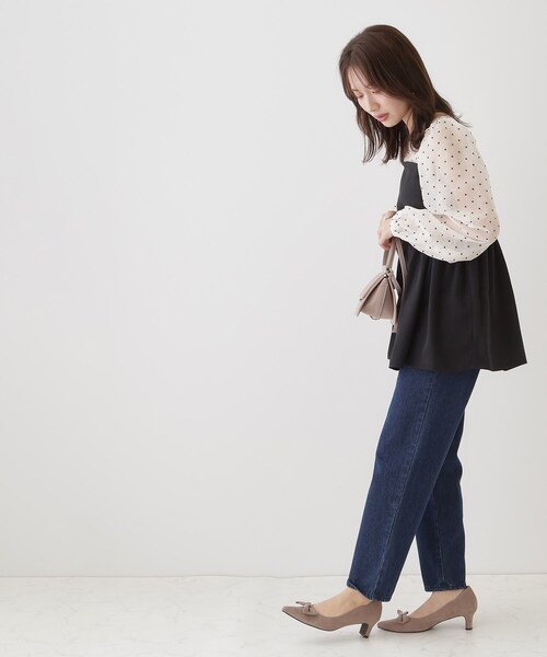 couture brooch（クチュールブローチ）の「◆ハートフロッキードッキングチュニック（チュニック・レディース・ブラック系/ホワイト系3・40/38）」の14枚目の写真