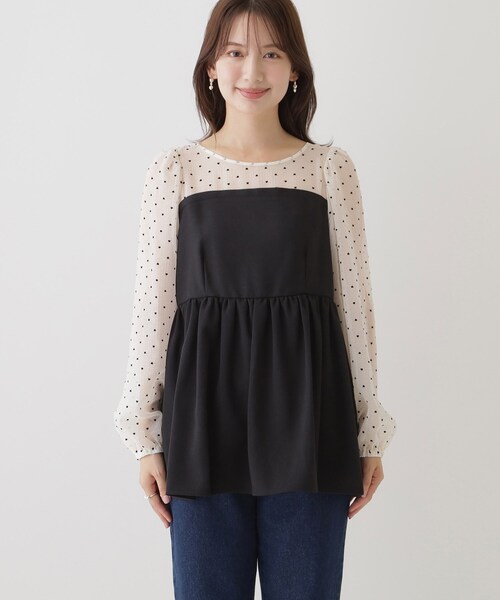 couture brooch（クチュールブローチ）の「◆ハートフロッキードッキングチュニック（チュニック・レディース・ブラック系/ホワイト系3・40/38）」の17枚目の写真