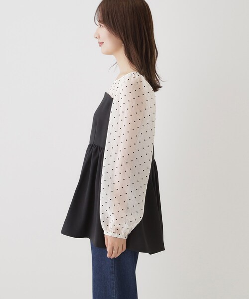 couture brooch（クチュールブローチ）の「◆ハートフロッキードッキングチュニック（チュニック・レディース・ブラック系/ホワイト系3・40/38）」の18枚目の写真