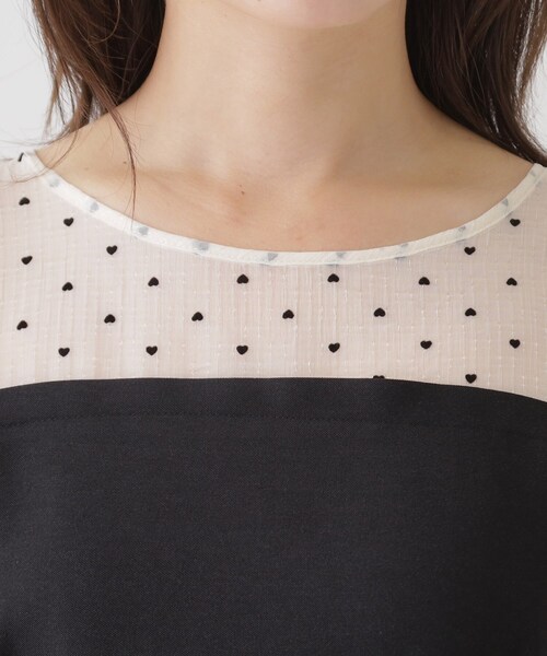 couture brooch（クチュールブローチ）の「◆ハートフロッキードッキングチュニック（チュニック・レディース・ブラック系/ホワイト系3・40/38）」の20枚目の写真