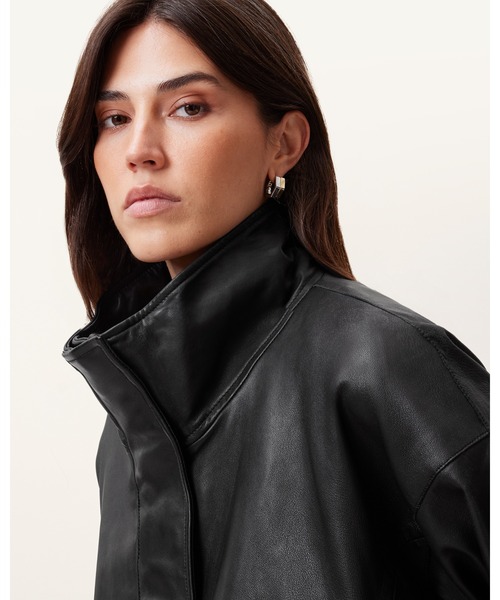ALLSAINTS(オールセインツ)の「RYDER FUNNEL NECK LEATHER JACKET | RYDER ファンネル ネック レザー ジャケット(ライダースジャケット・レディース・ブラック・XS/S/M/L)」の10枚目の写真
