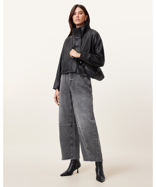 ALLSAINTS(オールセインツ)の「RYDER FUNNEL NECK LEATHER JACKET | RYDER ファンネル ネック レザー ジャケット(ライダースジャケット・レディース・ブラック・XS/S/M/L)」の9枚目の写真