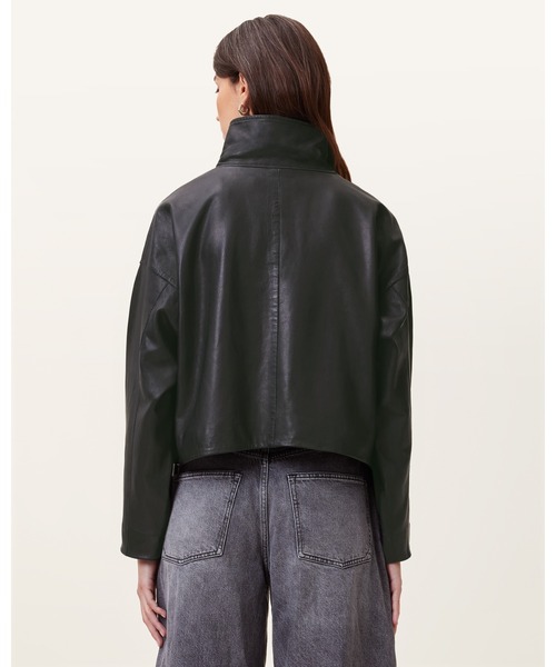 ALLSAINTS(オールセインツ)の「RYDER FUNNEL NECK LEATHER JACKET | RYDER ファンネル ネック レザー ジャケット(ライダースジャケット・レディース・ブラック・XS/S/M/L)」の7枚目の写真