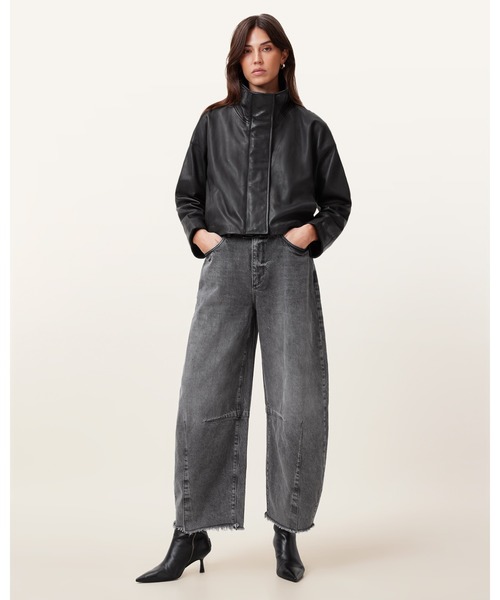 ALLSAINTS(オールセインツ)の「RYDER FUNNEL NECK LEATHER JACKET | RYDER ファンネル ネック レザー ジャケット(ライダースジャケット・レディース・ブラック・XS/S/M/L)」の5枚目の写真