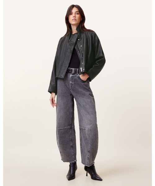 ALLSAINTS(オールセインツ)の「RYDER FUNNEL NECK LEATHER JACKET | RYDER ファンネル ネック レザー ジャケット(ライダースジャケット・レディース・ブラック・XS/S/M/L)」の4枚目の写真