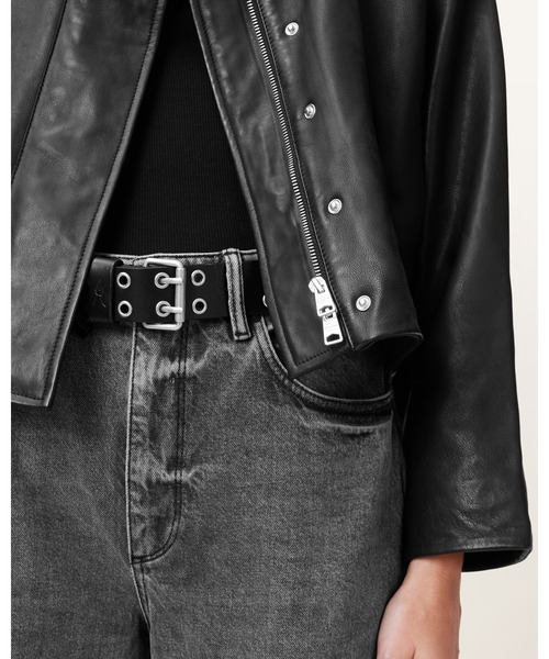 ALLSAINTS(オールセインツ)の「RYDER FUNNEL NECK LEATHER JACKET | RYDER ファンネル ネック レザー ジャケット(ライダースジャケット・レディース・ブラック・XS/S/M/L)」の3枚目の写真