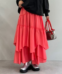 【ZOZO限定】アシンメトリーティアードスカート