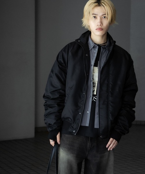 セール】『ユニセックス』ナイロンギャザースタンドブルゾン（ナイロン