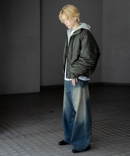 SENSE OF PLACE by URBAN RESEARCH（センスオブプレイスバイアーバンリサーチ）の「『ユニセックス』ナイロンギャザースタンドブルゾン（ナイロンジャケット・メンズ・グレー/ブラック/オリーブ・MEDIUM/LARGE）」の11枚目の写真