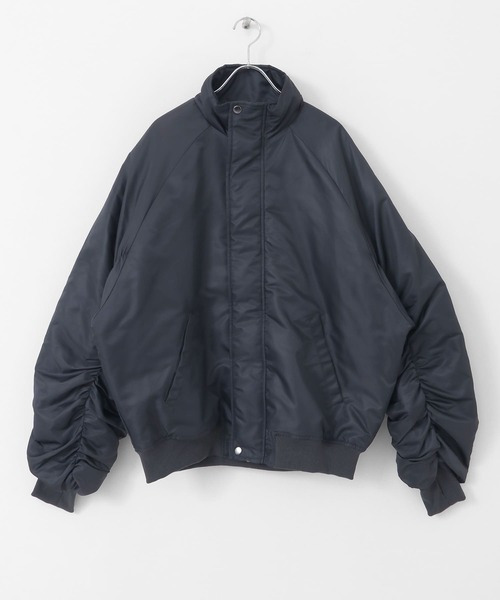 セール】『ユニセックス』ナイロンギャザースタンドブルゾン