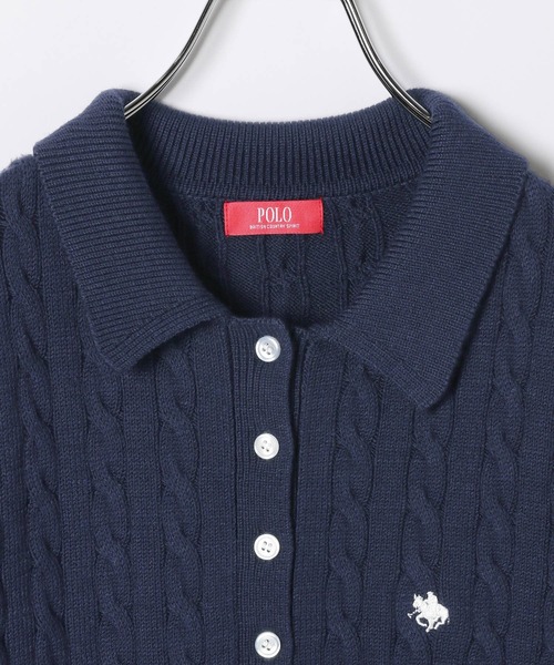 POLO BCS heather スペシャルコラボ　配色ニットワンピース POLO BCS(ポロ・ビーシーエス)】ケーブルニットワンピース