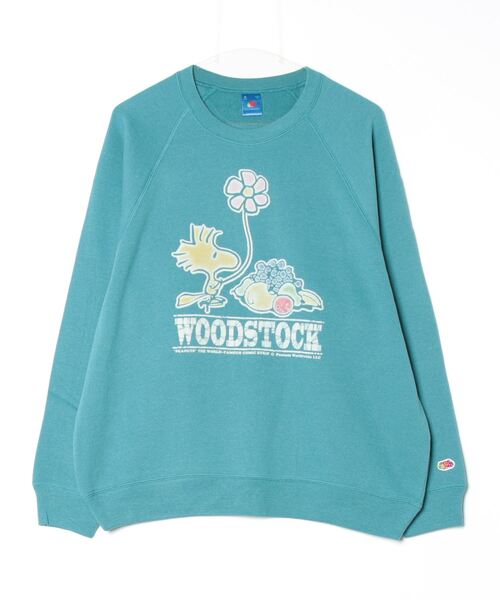 トレーナー スウェット 「FRUIT OF THE LOOM/フルーツオブザルーム」FTL×PEANUTSラグラン甘編み裏毛スエット レディース FRUIT OF THE LOOM/フルーツオブザルーム】FTL×PEANUTSラグラン