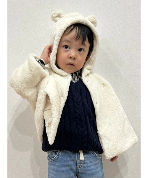 GAP（ギャップ）の「くまさんポンチョ（ベビー）（ポンチョ・キッズ・ベージュ・80ｃｍ/90cm）」の10枚目の写真