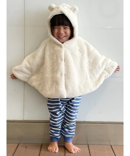GAP（ギャップ）の「くまさんポンチョ（ベビー）（ポンチョ・キッズ・ベージュ・80ｃｍ/90cm）」の8枚目の写真