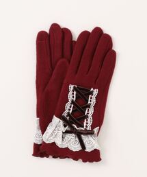 axes femme | レースアップベロアリボン手袋(手袋)