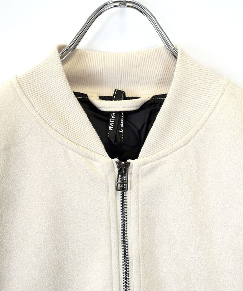 Starting Over（スターティングオーバー）の「faux suede ma-1 design blouson/スウェードタッチ MA-1 デザイン ブルゾン（ブルゾン・メンズ・チャコールグレー/オフホワイト/サックスブルー/ブラック・XL/L/M）」の9枚目の写真