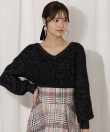 ラメフェザー2WAYニット