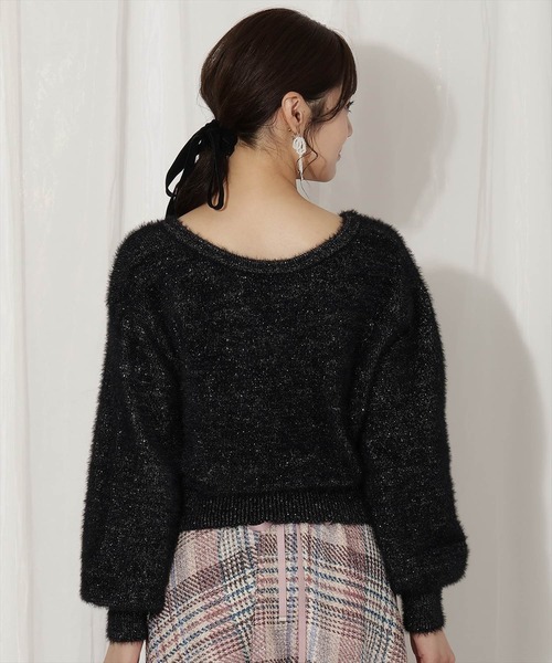 WILLSELECTION（ウィルセレクション）の「ラメフェザー2WAYニット（ニット/セーター・レディース・ブラック/オフホワイト/ベージュ/ピンク・FREE）」の13枚目の写真