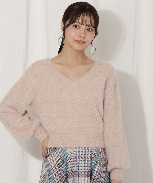 WILLSELECTION（ウィルセレクション）の「ラメフェザー2WAYニット（ニット/セーター・レディース・ブラック/オフホワイト/ベージュ/ピンク・FREE）」の17枚目の写真