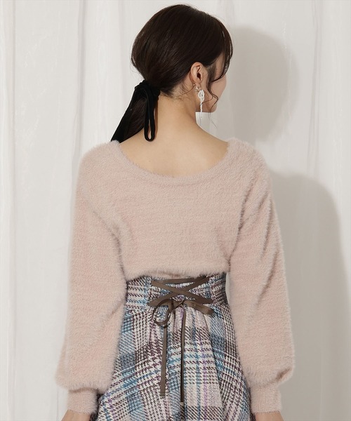 WILLSELECTION（ウィルセレクション）の「ラメフェザー2WAYニット（ニット/セーター・レディース・ブラック/オフホワイト/ベージュ/ピンク・FREE）」の19枚目の写真