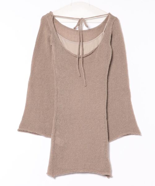 EGOIST(エゴイスト)の「バックオープンニットワンピース(ワンピース・レディース・ベージュ/グレー/ブラック・FREE)」の11枚目の写真