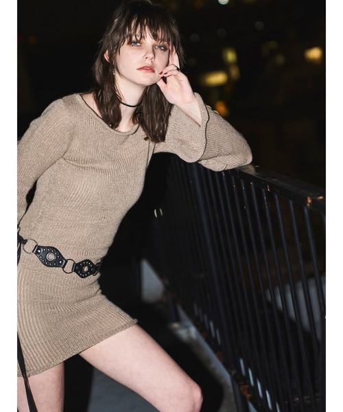 EGOIST(エゴイスト)の「バックオープンニットワンピース(ワンピース・レディース・ベージュ/グレー/ブラック・FREE)」の6枚目の写真