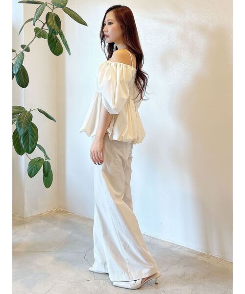 MERCURYDUO（マーキュリーデュオ）の「タフタバルーンペプラムロンパース（サロペット/オーバーオール・レディース・アイボリー/ブラック/グレー・SMALL/MEDIUM）」の8枚目の写真