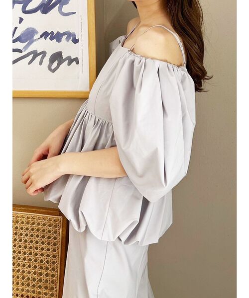 MERCURYDUO（マーキュリーデュオ）の「タフタバルーンペプラムロンパース（サロペット/オーバーオール・レディース・アイボリー/ブラック/グレー・SMALL/MEDIUM）」の22枚目の写真