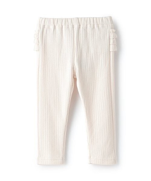 petit main(プティマイン)の「裏起毛バックフリルレギンス(レギンス/スパッツ・キッズ・ピンク/アイボリー/ブルー/チャコール・80cm/90cm/100cm/110cm/120cm)」の2枚目の写真