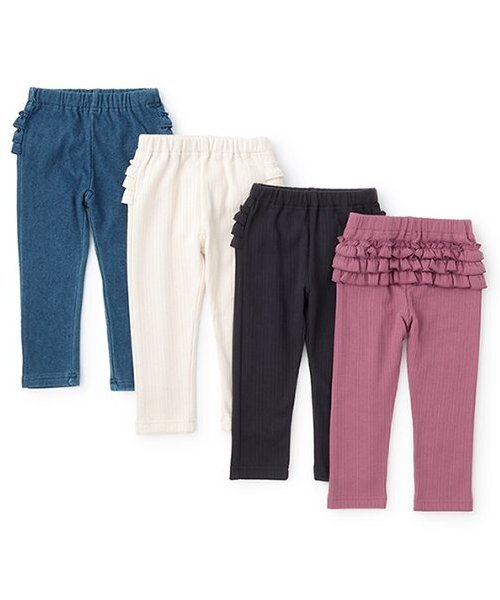 petit main(プティマイン)の「裏起毛バックフリルレギンス(レギンス/スパッツ・キッズ・ピンク/アイボリー/ブルー/チャコール・80cm/90cm/100cm/110cm/120cm)」の14枚目の写真