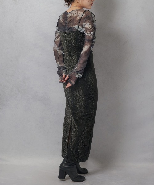 Lull（ルル）の「【Lull / ルル】上品ラメキャミワンピース（ワンピース・レディース・グレー/ブラック/アイボリー・ONESIZE）」の7枚目の写真