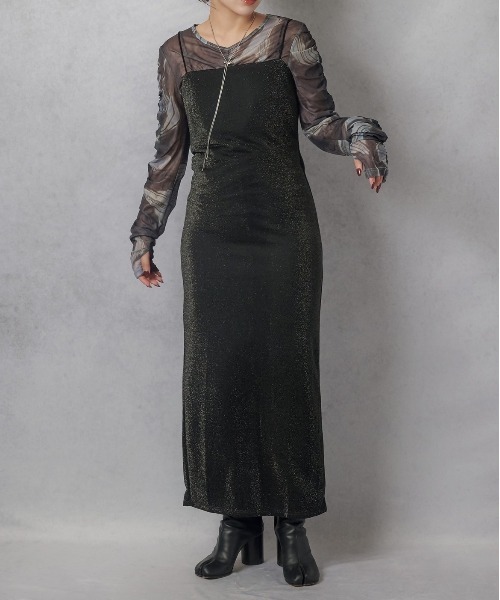 Lull（ルル）の「【Lull / ルル】上品ラメキャミワンピース（ワンピース・レディース・グレー/ブラック/アイボリー・ONESIZE）」の8枚目の写真