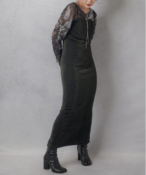 Lull（ルル）の「【Lull / ルル】上品ラメキャミワンピース（ワンピース・レディース・グレー/ブラック/アイボリー・ONESIZE）」の9枚目の写真