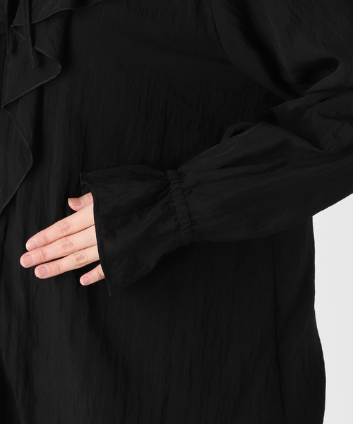 B.C STOCK（ベーセーストック）の「《追加》ラッフルカラーブラウス（シャツ/ブラウス・レディース・ホワイト/ブラック・FREE）」の8枚目の写真