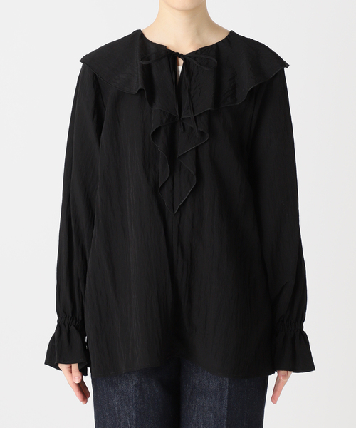 B.C STOCK（ベーセーストック）の「《追加》ラッフルカラーブラウス（シャツ/ブラウス・レディース・ホワイト/ブラック・FREE）」の12枚目の写真