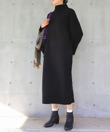 Q | ハイネックＩラインニットワンピース(ワンピース)