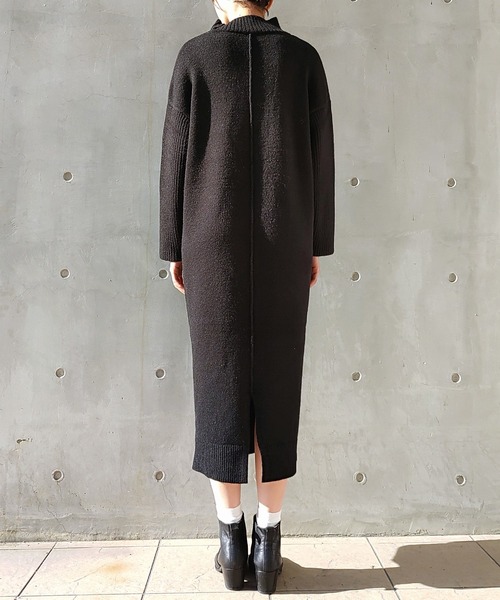 Q(キュー)の「ハイネックIラインニットワンピース(ワンピース・レディース・ホワイト系その他/ブラック・MEDIUM)」の6枚目の写真