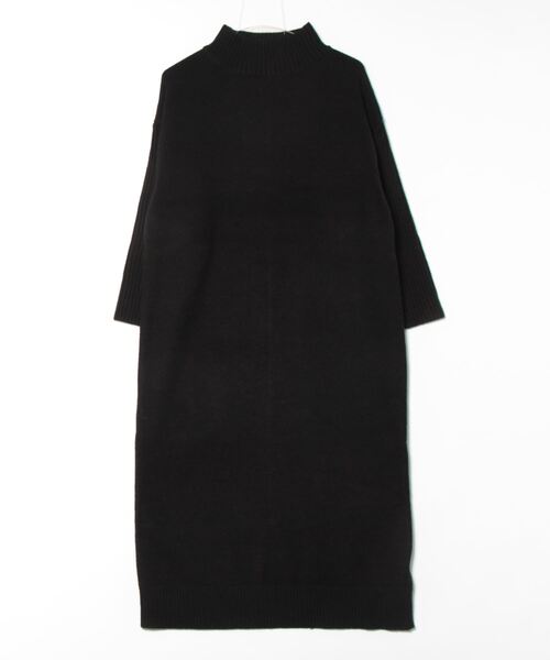 Q(キュー)の「ハイネックIラインニットワンピース(ワンピース・レディース・ホワイト系その他/ブラック・MEDIUM)」の7枚目の写真