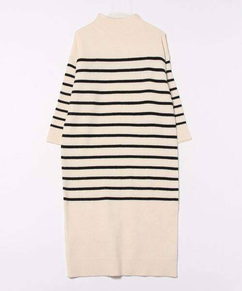 Q(キュー)の「ハイネックIラインニットワンピース(ワンピース・レディース・ホワイト系その他/ブラック・MEDIUM)」の8枚目の写真