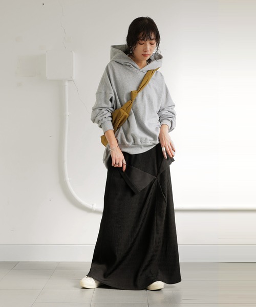 antiqua(アンティカ)の「ウエストデザインスカート(スカート・レディース・ブラック・ONESIZE)」の4枚目の写真